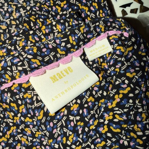 Maeve Anthropooogie 3/4 Sleeve Blouse Size M Print Button Multi Color - Picture 6 of 7